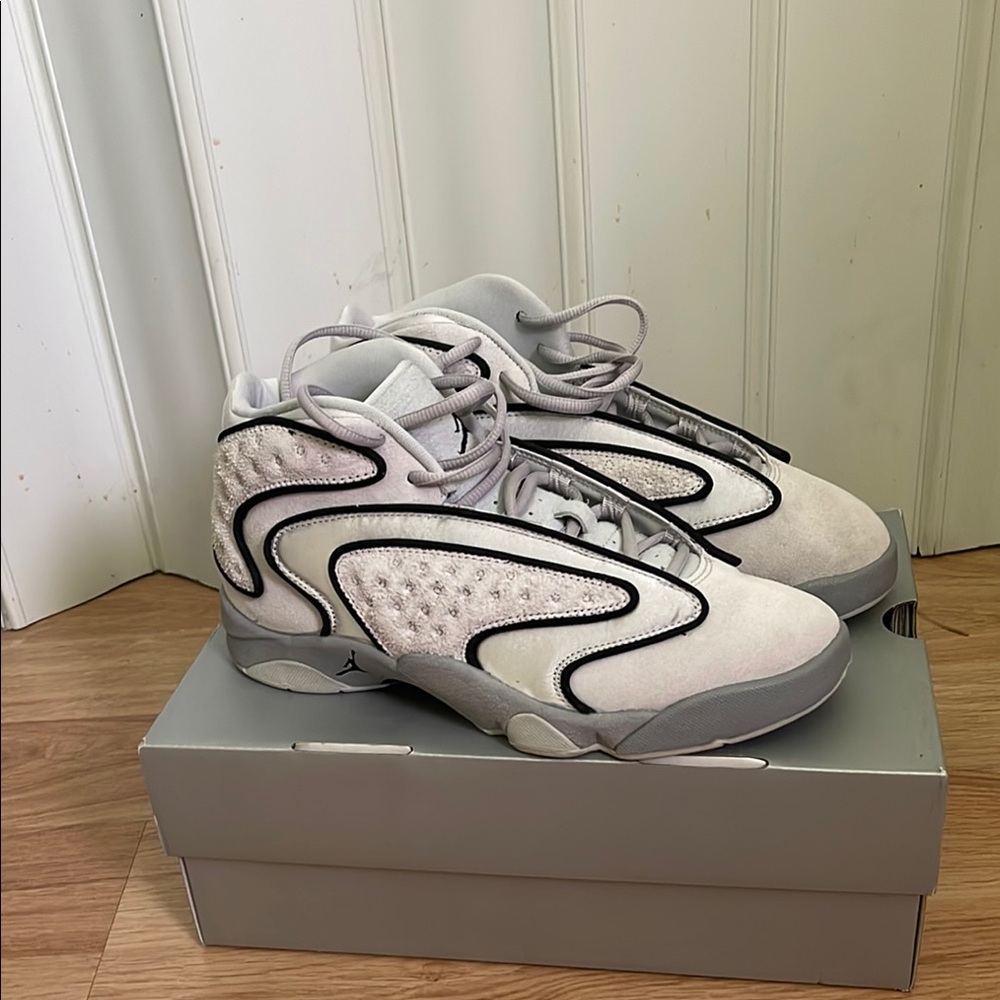 Air Jordan Retro White and Gray Sneakers